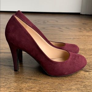 3/$15 Burgundy Suede Heels